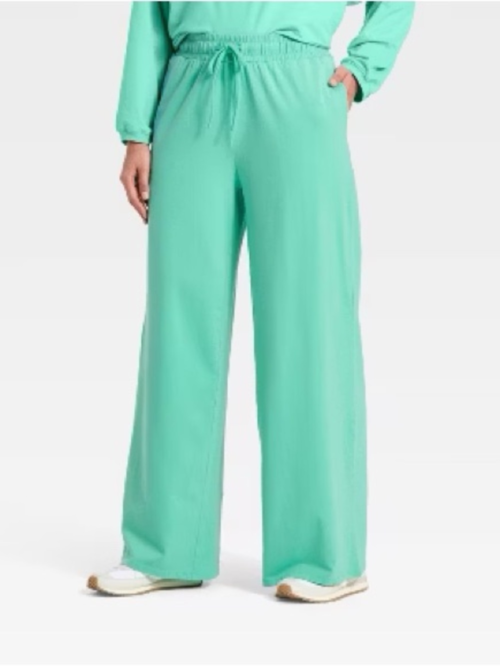 JoyLab™ Women's Washed Jersey Wide Leg Pants - Green - XL or XXL